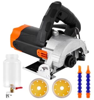 Elektrischer Fliesenschneider Nass 1000 W mit abnehmbarer Wassertank und 2 Klingen für Keramikfliesen, Steinmauerfräse (110 mm Klinge)