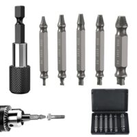 NAROSEBE Schraubenausdreher Set, 6 verschiedene Größen Schraubenentferner, magnetischer Bithalter, Schrauben Extraktor Entferner für beschädigte oder rostige Schrauben