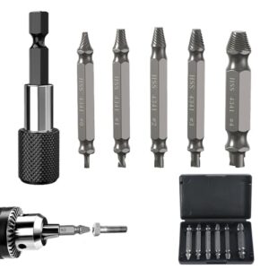 NAROSEBE Schraubenausdreher Set, 6 verschiedene Größen Schraubenentferner, magnetischer Bithalter, Schrauben Extraktor Entferner für beschädigte oder rostige Schrauben