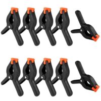 Federklemmen, 4 Zoll Hochleistungs Schwarze Nylon Federklemmen, Leimzwingen mit beweglichen und geriffelten Klemmbacken, für die Holzbearbeitung, DIY, Fotostudios, Fotohintergrund