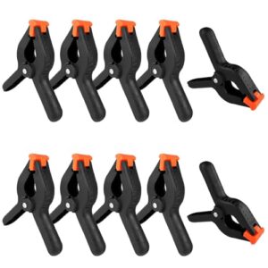 Federklemmen, 4 Zoll Hochleistungs Schwarze Nylon Federklemmen, Leimzwingen mit beweglichen und geriffelten Klemmbacken, für die Holzbearbeitung, DIY, Fotostudios, Fotohintergrund