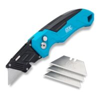 OX Tools Pro Klappmesser mit fester Klinge, robust, leicht, inkl. 3 Ersatzklingen