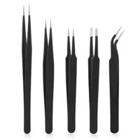 Hochwertiges Prasacco Pinzetten Set aus Edelstahl, 5 verschiedene Größen für Schmuckherstellung und DIY-Handwerk