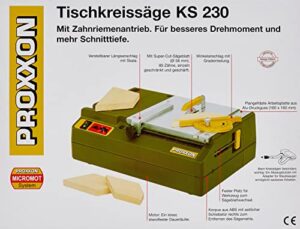 Die Proxxon Tischkreissäge KS 230 ist ein leistungsstarkes Werkzeug, ideal für die Bearbeitung von Holz, Metall und Kunststoff. Mit einer verstellbaren Längsanschlag und einem leisen Motor.