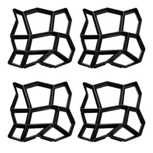 Randaco 4 Stück Betonform Gehweg Form Kunststoff Pflasterform DIY Gießform für Garten Plastikformen Außenbereich für Beton Gehwegplatten, Terrassenplatten, Pflastersteine 43x43x4cm