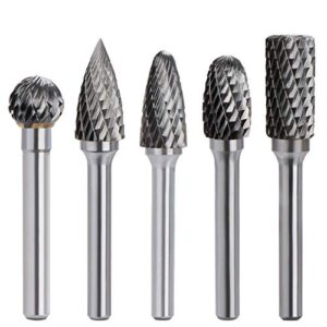 Raspel Set von ACCOCO, 5-teiliges Raspeln-Satz aus Hartmetall mit Doppelschnitt-Technologie für Metallbearbeitung und -polieren