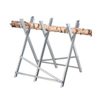 Relaxdays Sägebock, Holzsägearbeiten, klappbar, 150 kg, Sägegestell für Kettensägen, Stahl, HBT: 80 x 80 x 82 cm, Silber