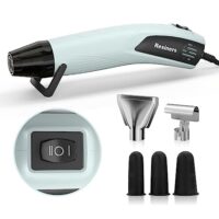 Resiners Mini Heißluftfön 2 Temperatur 255 ℃/350 ℃, 350W Manuelle Heißluftpistole mit Edelstahldüse, Tragbarer Heissluftgebläse Schnelle Erwärmung für Epoxidharz DIY, Prägen, Basteln