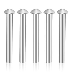 Robuste Nieten mit rundem Kopf aus Aluminium, starke Nieten für Gartenwerkzeuge, Schaufelstiel und Spatenstiel, 50 x 6 mm, 5 Stück