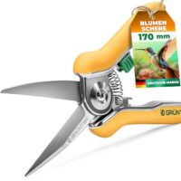 Blumenschere, Pflanzenschere oder Gartenschere mit Edelstahl-Klingen und Bypass-Technologie für präzises Schneiden von feinen Ästen und jungen Trieben