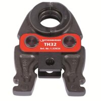ROTHENBERGER Pressbacke Compact mit 32mm Arbeitsbereich Durchmesser und DURA LAZR TEC-Verfahren für sicheres Pressen von Pressfittingen