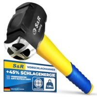 Vorschlaghammer mit Doppelkopf, Kreuz- und Flachseite aus hochfestem C50-Hochkohlenstoffstahl für professionelle Arbeiten