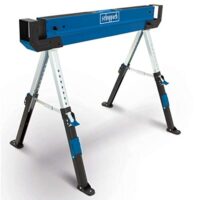 Scheppach Sägebock MWB600, hochwertige Sägehilfe für den Heimwerkerbedarf, Traglast 589 kg, Arbeitsstelle von 61,8-82 cm Höhe