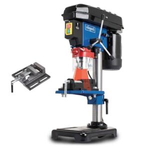 Scheppach Tischbohrmaschine DP16VLS, Standbohrmaschine und Säulenbohrmaschine mit Schraubstock, Bohrfutter 1,5-13mm, Bohrhub 50mm, Leistung 500W, 600-2650 Umdrehungen, Laser und neigbarer Tisch 45°