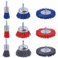 Schleifaufsatz, 9 Stück Nylonbürste für Bohrmaschine, Topfbürsten, Schleifdraht, Schleifbürstenset zum Entfernen von Rost/Korrosion/Farbe