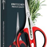 Schwertkrone Premium Ernteschere Trimmschere, ideal für Kräuter, Bonsais und Pflanzenpflege, rostfreier Stahl, kleine Bonsai Schere, 11cm Grow Schere