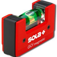 Magnetische Mini-Wasserwaage aus glasfaserverstärktem Kunststoff, Sola GO! magnetic, Wasserwaage mit V-Nut für Rohre, Pocket-Wasserwaage magnetisch