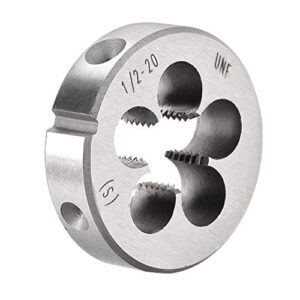 Runde Schneideisen für Maschinengewinde, 1/2-20 UNF, aus AD-Werkzeugstahl für präzise und harte Bearbeitung von Gewinden in Metall oder Kunststoff