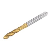 Hochwertiger Gewindebohrer mit Spiralnut 10-32 UNF aus Schnellarbeitsstahl und Titanbeschichtung, ideal für Maschinengewindeschneiden von verschiedenen Materialien wie Aluminium, Stahl und Kunststoffen.