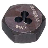 Sechskant-Gewindeschneider, M1.6 x 0,35, metrisches Gewinde, Rechtshänder, Schnellarbeitsstahl, Umgewinde, feste Schneideisen zum Schneiden und Reparieren