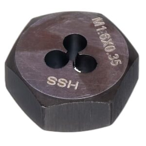 Sechskant-Gewindeschneider, M1.6 x 0,35, metrisches Gewinde, Rechtshänder, Schnellarbeitsstahl, Umgewinde, feste Schneideisen zum Schneiden und Reparieren