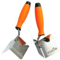 Rostfreie Edelstahl-Eckenkelle mit Softgriff für Innen- und Außenwinkel, Winkelkelle aus hochwertigem Material für Fertigstellen von Innennecken und Außen-Kanten