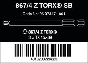 TORX Bits von Wera - ideal für Innenarbeiten, universell verwendbar und hoch zähe Schraubenzieher, 1/4 Zoll Sechskant-Antrieb (Wera Anschluss-Reihe 4)