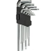Hochwertiger Torx-Schlüsselsatz für Werkstatt und Haushalt, 9-teiliges Set aus langlebigem Chrom-Vanadium-Stahl mit L-förmigen Schraubenschlüsseln und ergonomischem Halter