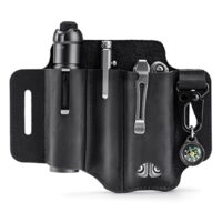 VIPERADE EDC Lederscheide, Organizer-Scheide für Multitools und Messer, handgefertigt, schwarz