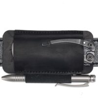 VIPERADE Leder-Holster für EDC-Pocket-Slip, passend für Rebar-Kick/Kräutermesser und Taschenlampen, Multitool-Lederholster mit Clip, schwarz