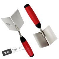 WERKFIT Profi Eckenkelle Set aus Edelstahl, Inneneckenkelle und Außeneckenkelle, Eckspachtel mit Softgriff, Rostfrei, Hergestellt in Österreich