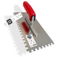 WERKFIT Profi Zahnkelle aus Edelstahl 6 mm - Glättekelle gezahnt Rostfrei - Zahnspachtel mit Softgriff