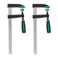 Wolfcraft Schraubzwingen Set 2-teilig, ideal für vielfältige Spannanwendungen, Ausladung 80 mm, Spannweite 300 mm