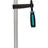 Wolfcraft Schraubzwinge mit Wellenprofil verstärkte Spannarme aus Temperguss, Ausladung 80 mm, Spannweite 300 mm