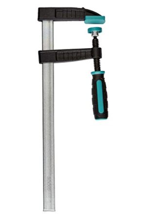 Wolfcraft Schraubzwinge mit Wellenprofil verstärkte Spannarme aus Temperguss, Ausladung 80 mm, Spannweite 300 mm