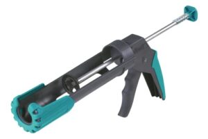 Ergonomische Kartuschenpresse von Wolfcraft, mechanisch, passend für 310 ml Kartuschen, ideal für Arbeit mit Silikon und Acryl
