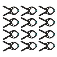 Wolfcraft Set Federzwinge MINI 30, vielseitiges Werkzeug für Haushalt, Hobby und Bastelprojekte, 12 Stück, bewegliche Spannbacken, Fingermulden und angeraute Oberfläche