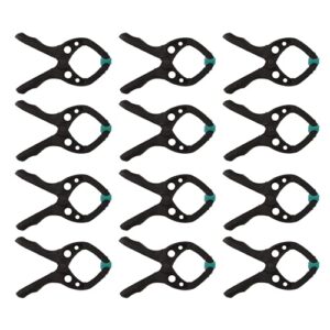 Wolfcraft Set Federzwinge MINI 30, vielseitiges Werkzeug für Haushalt, Hobby und Bastelprojekte, 12 Stück, bewegliche Spannbacken, Fingermulden und angeraute Oberfläche