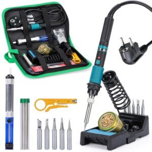 YIHUA 947-IX Lötkolben Set mit einstellbarem Temperaturbereich 220~480°C, Netzschalter, temperaturgesteuertem ESD-sicherem Lötset, 5 Lötspitzen für DIY Lötarbeiten