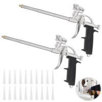 Zwei Schaumpistolen aus Metall mit 20 Nozzles, ideal zum Abdichten und Isolieren von Lücken und Rissen in verschiedenen Bereichen.