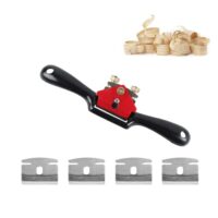 Zasiener Schweifhobel mit verstellbarer Metallklinge zum Hobeln und Trimming von Holz mit 4 Ersatzklingen, hochwertiges Werkzeug für professionelle Holzbearbeitung