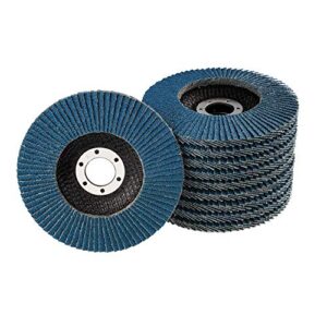 10 Fächerscheiben für Winkelschleifer, Ø 115mm, Korn 120, blau, INOX, Profi-Qualität