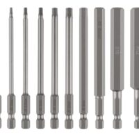 Komplettes Schraubendreher-Bit-Set mit 10 verschiedenen Größen von Schraubendreher-Bits, S2-Stahl gefertigt und wärmebehandelt auf HRC58-60°, magnetischer Kopf und hohe Präzision