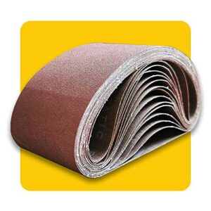 100mm x 915mm Premium Schleifband-Set mit 12 Stück in Körnungen 80/120/150 für Bandschleifer und Bandschleifmaschinen