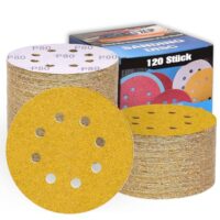 Schleifscheiben 120 Stück 125mm Klett Exzenterschleifer Schleifpapier 8 Loch Rund Schleifblätter mit Korn P40 P60 P80 P120 P180 P240 P320 P400 x15 für Profi zum Entrosten und Farbe