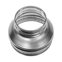 Kanalreduzierer aus verzinktem Stahl für die Reduzierung von 125 mm auf 100 mm, runder Reduzierstück für Rohrerhöhung und Abfluss in Haushalten und Gewerbekomplexen