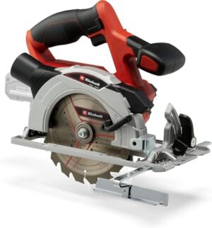 Einhell Akku-Handkreissäge TE-CS 18/150 Li-Solo Power X-Change, 18 V, Li-Ion, Ø150 x Ø10 mm Sägeblatt, Schnitttiefe + Neigungswinkel werkzeuglos einstellbar, LEDs