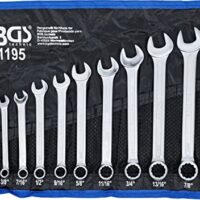 Hochwertiger Maul-Ringschlüssel-Satz für Heimwerker und Handwerker, Chrom-Vanadium-Stahl, 12-tlg. Zollgrößen, inkl. Tetron-Rolltasche