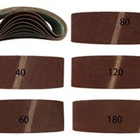 20 Stück Gewebe-Schleifbänder für Bandschleifer mit 75 x 457 mm Größe und Korngröße 4 (40/60/80/120/180) - Gute Qualität für verschiedene Oberflächen