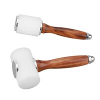Zwei Lederhandwerkshämmer für DIY-Projekte, hochwertiger Holz und Edelstahl